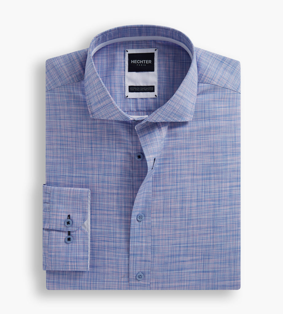 Modern Fit Non-Iron Crosshatch Dress Shirt