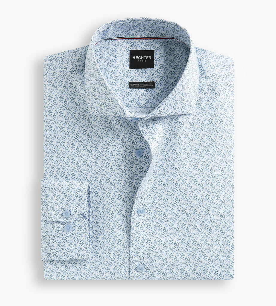 Modern Fit Non-Iron Floral Dress Shirt