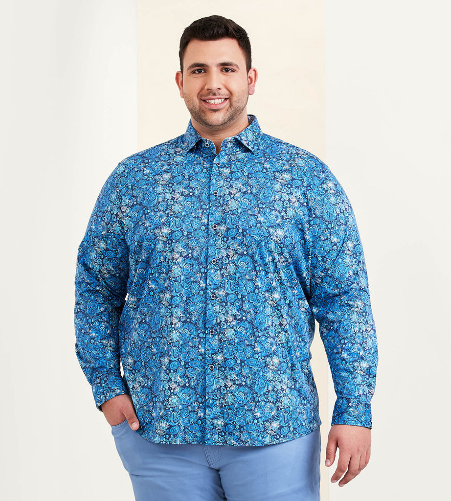 360° Stretch Paisley Long Sleeve Sport Shirt