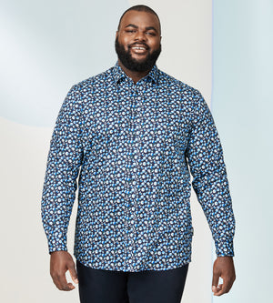 360 Stretch Geo Shirt Hechter Paris George Richards Big Tall Men s Clothing Shop online for Long Sleeve Sport Shirts made for plus size men shipping available across Canada