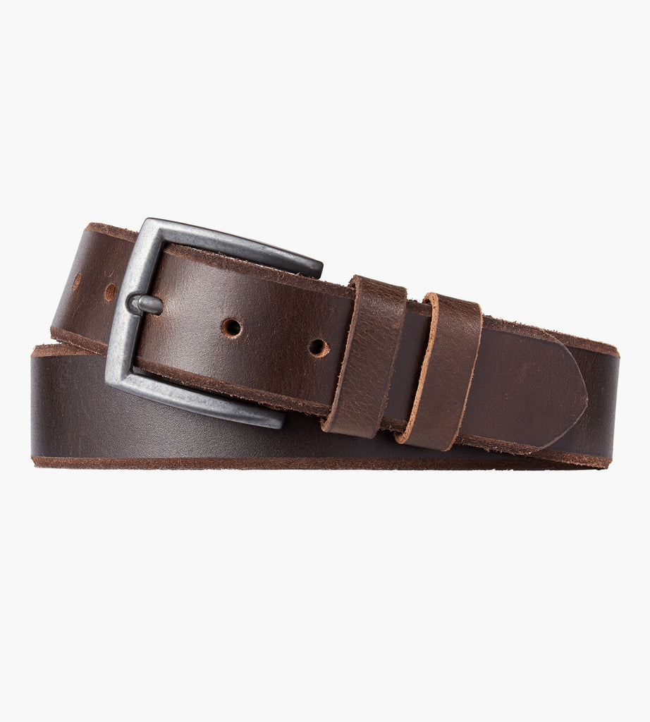 Beveled Edge Leather Jeans Belt